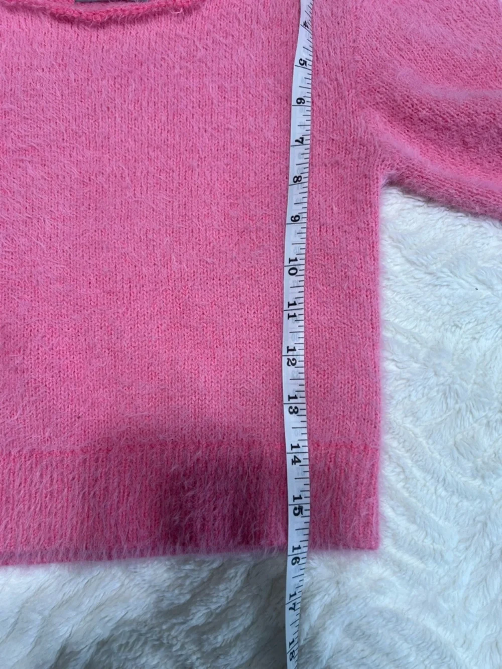 Urban Outfitters Fuzzy Pink Cropped Sweater Coquette Fairycore Raw Hem
